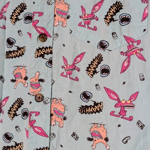 Aaahh!!! Real Monsters Nickelodeon 21MEN Button Down Shirt Men's Size M - Picture 3 of 6